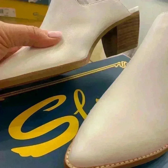 Women's Western Leather Mule Heel White Thomaston 7 NEW in box - Picture 8 of 13